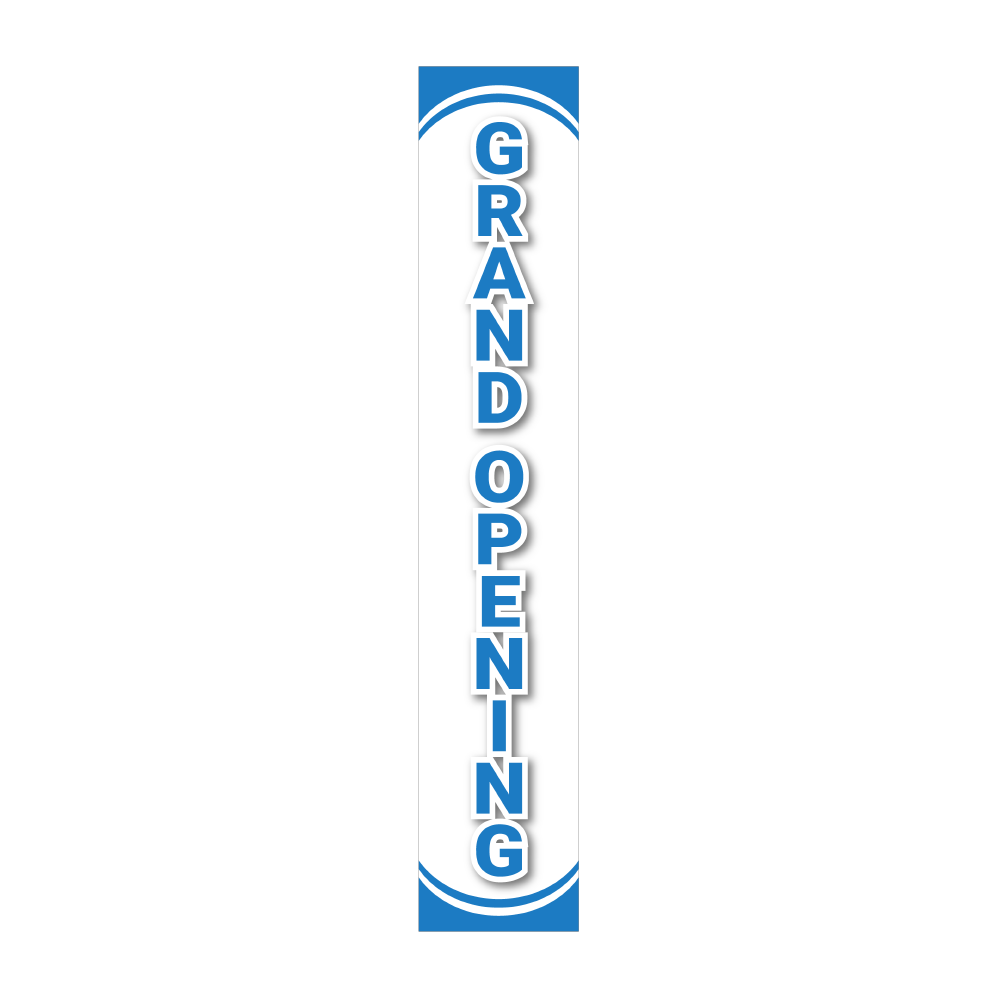 Pole Cover - Grand Opening - White & Blue