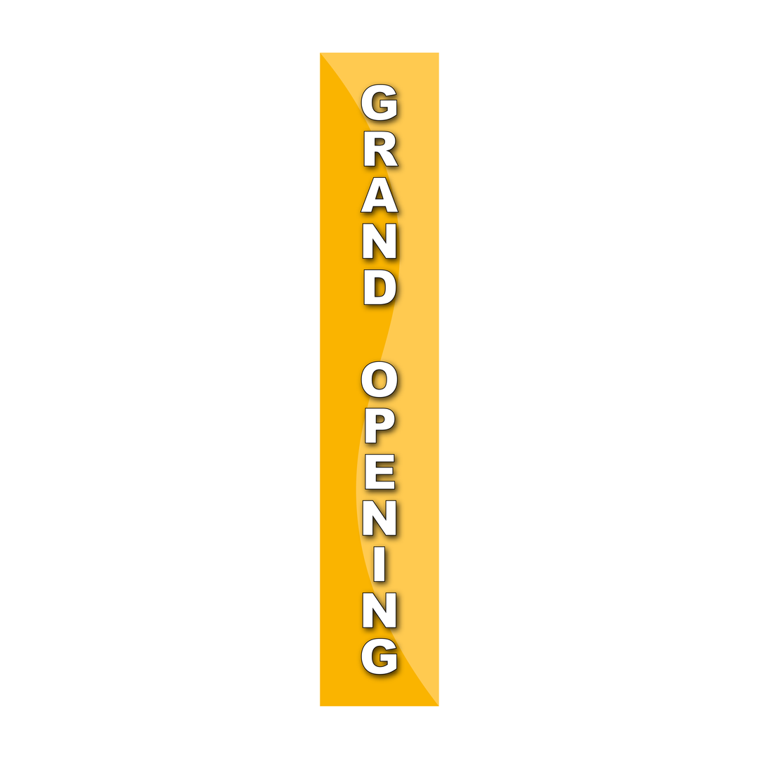 Pole Cover - Grand Opening - Wavy - Yellow