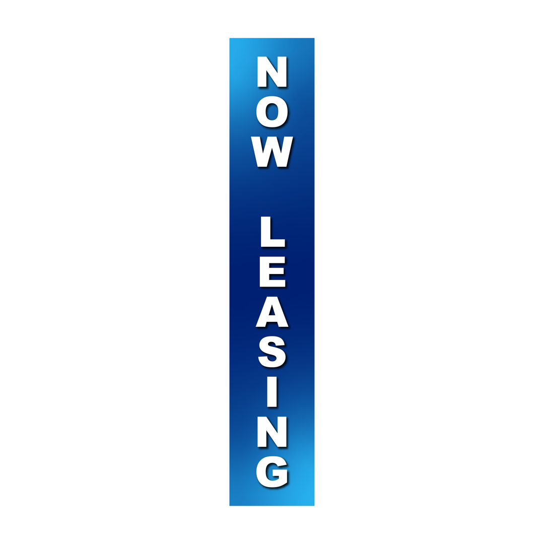 Pole Cover - Now Leasing - Gradient - Blue