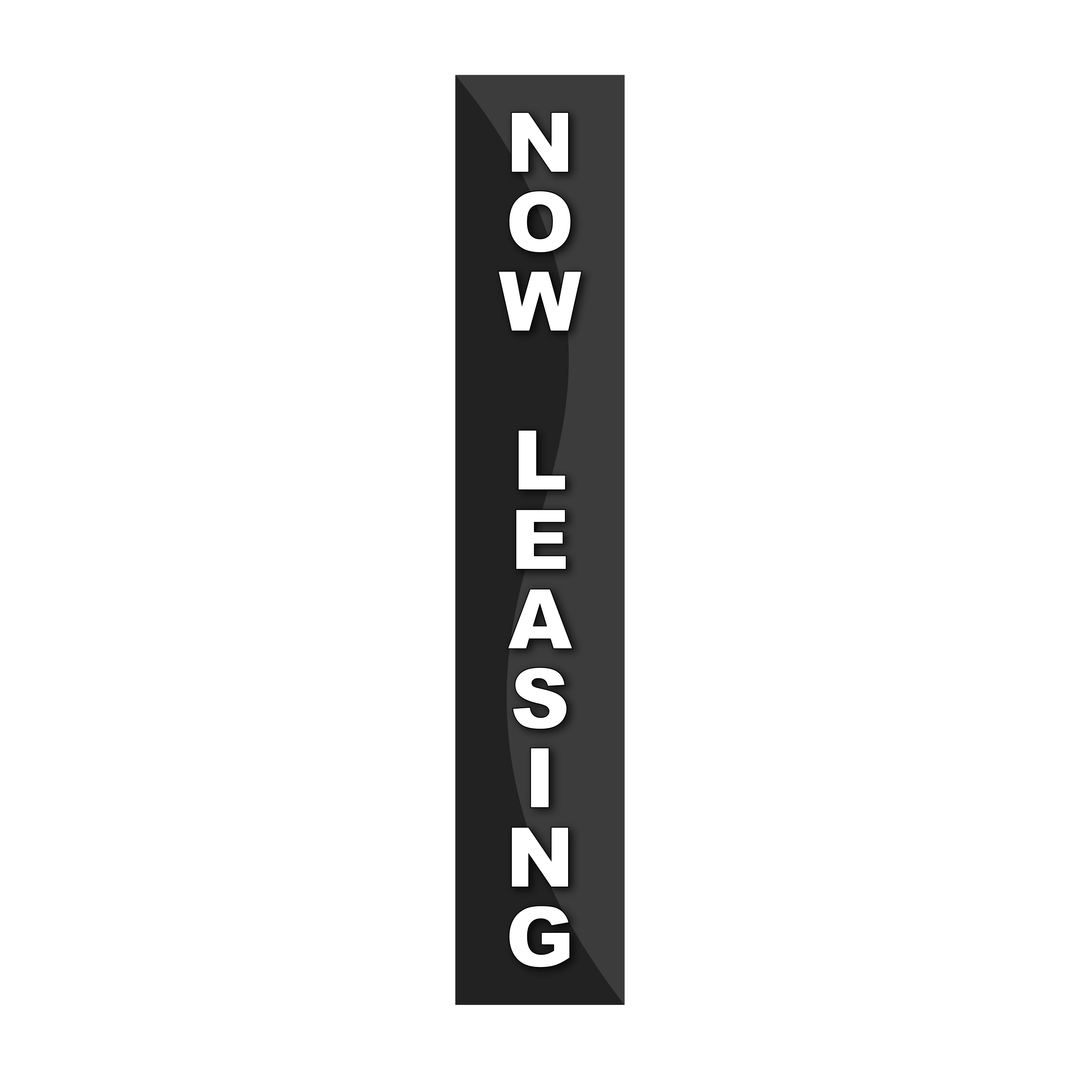 Pole Cover - Now Leasing - Wavy - Black