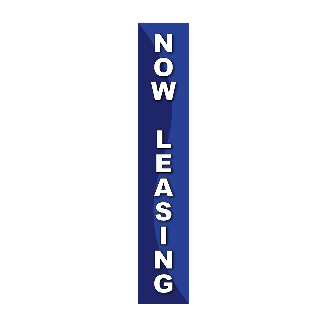 Pole Cover - Now Leasing - Wavy - Blue