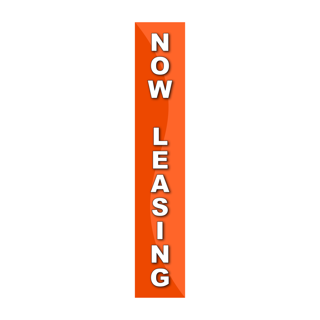 Pole Cover - Now Leasing - Wavy - Orange