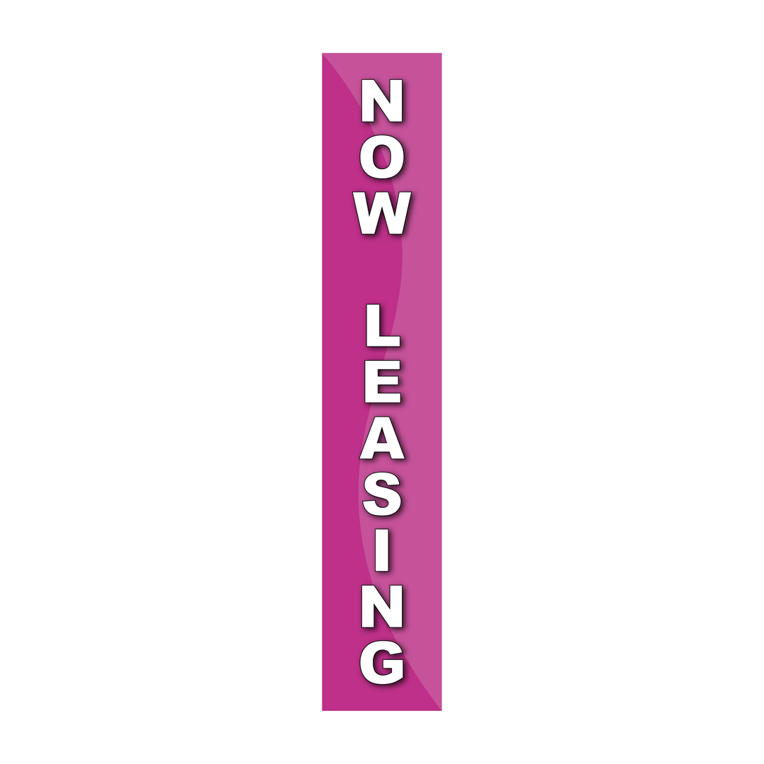 Pole Cover - Now Leasing - Wavy - Pink