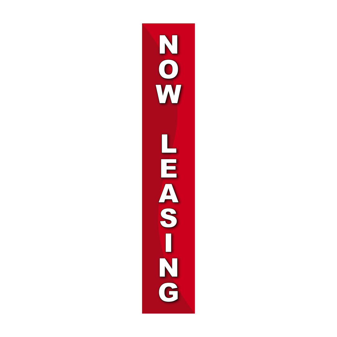Pole Cover - Now Leasing - Wavy - Red