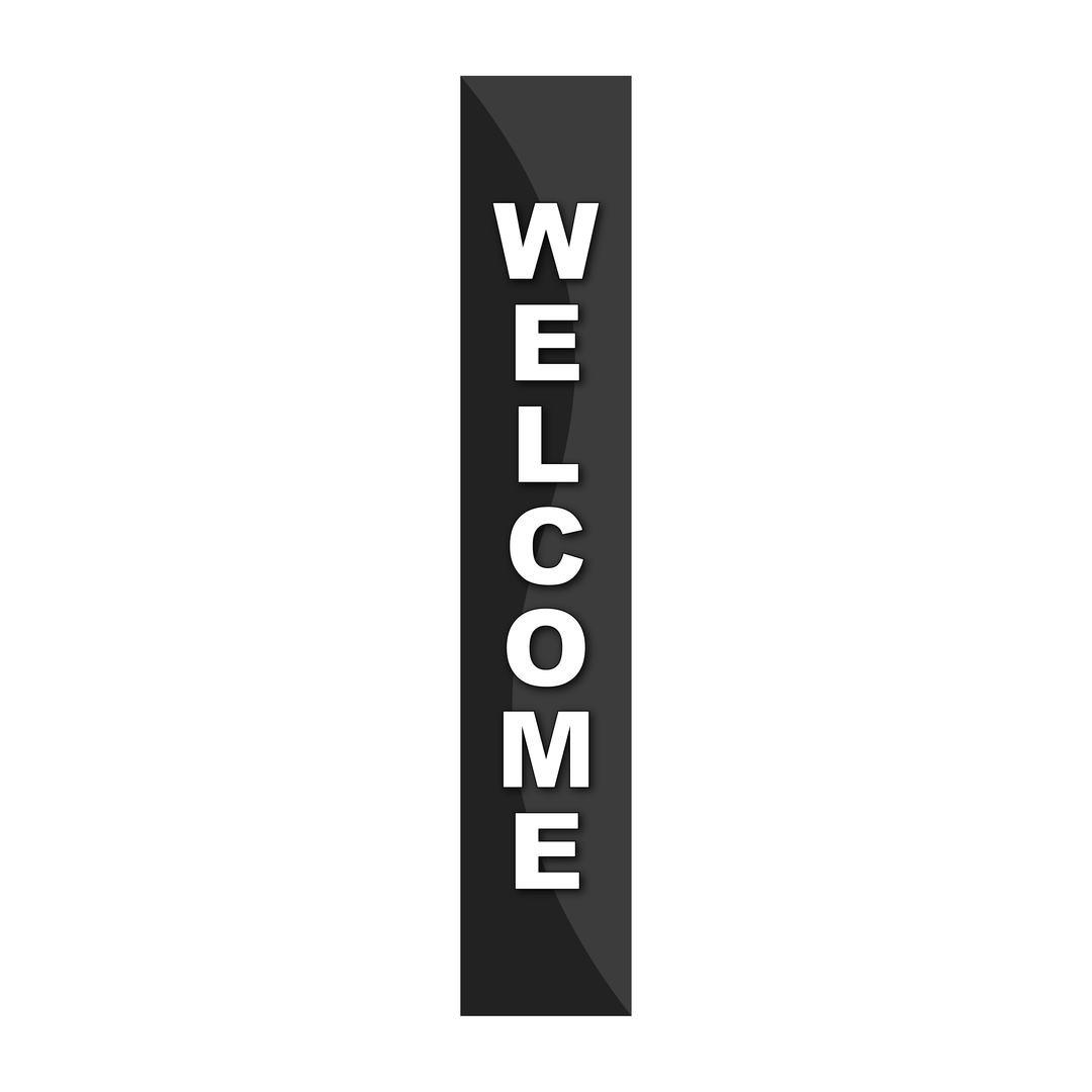 Pole Cover - Welcome - Wavy - Black
