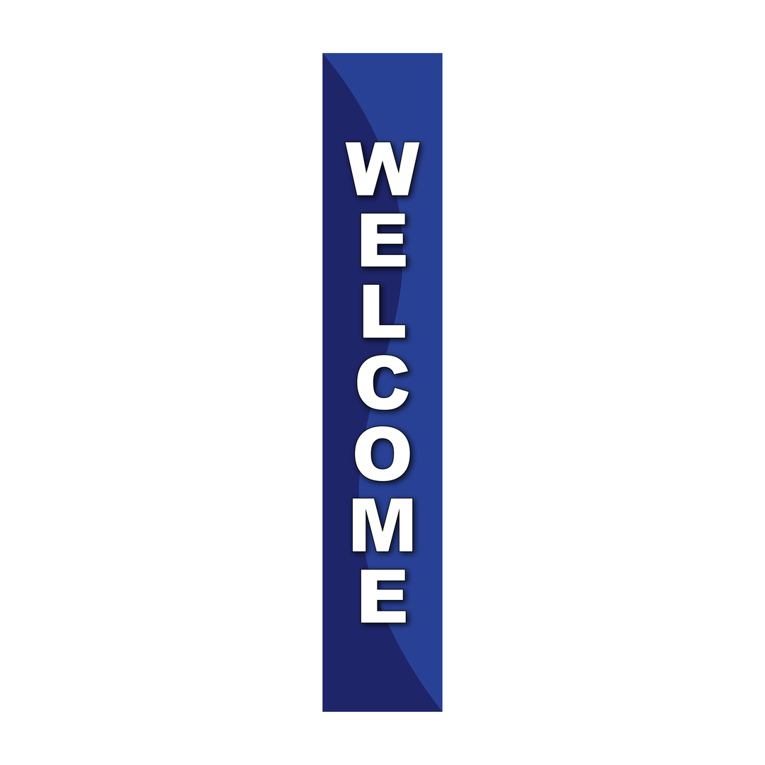 Pole Cover - Welcome - Wavy - Blue