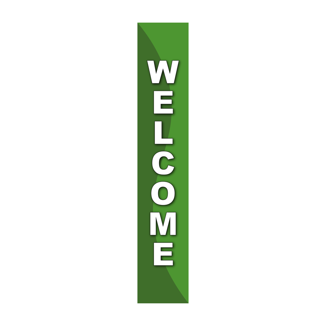 Pole Cover - Welcome - Wavy - Green