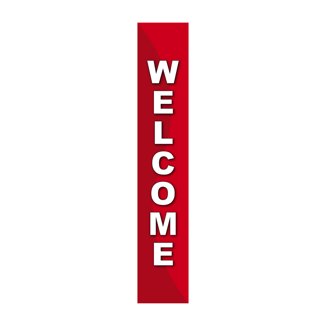 Pole Cover - Welcome - Wavy - Red