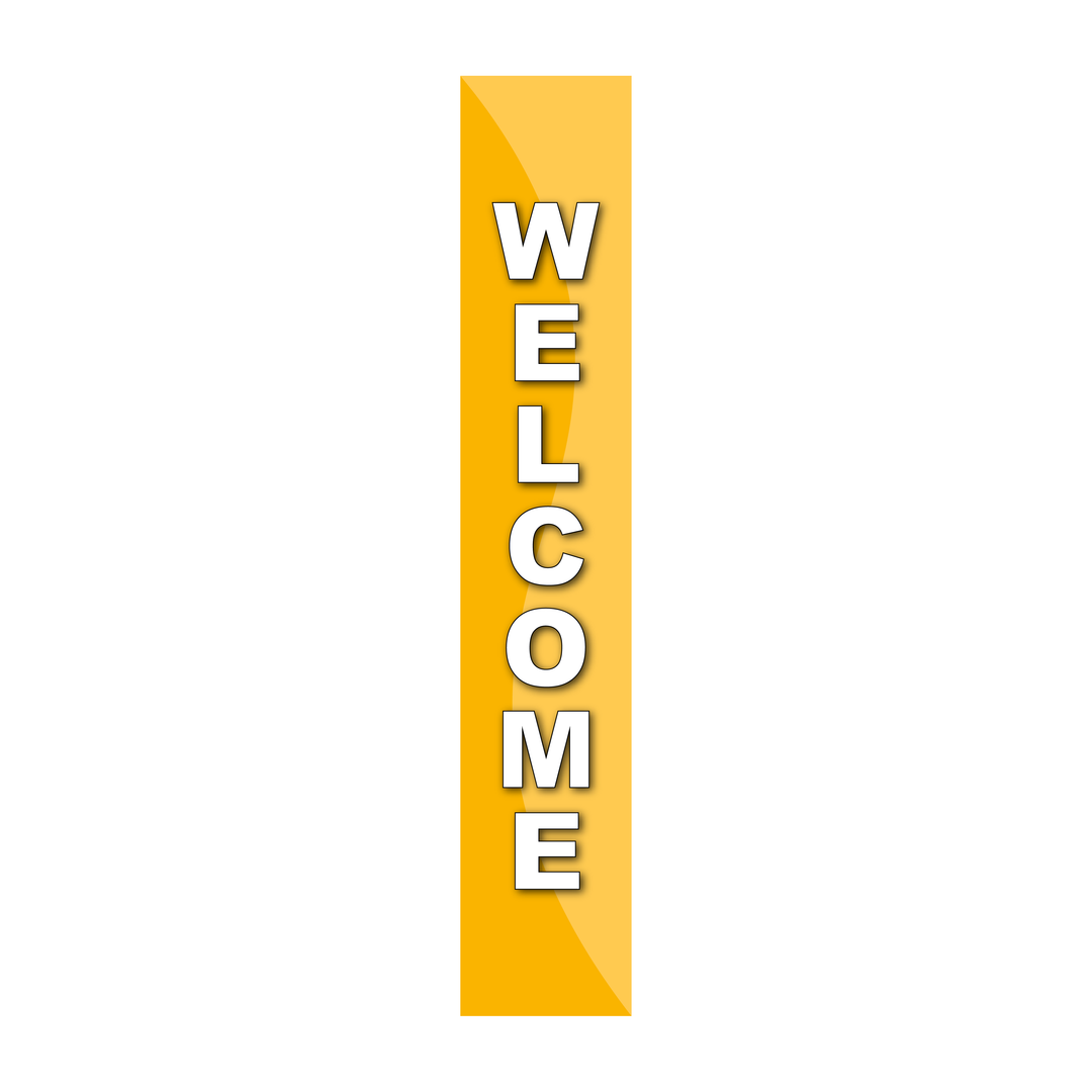 Pole Cover - Welcome - Wavy - Yellow