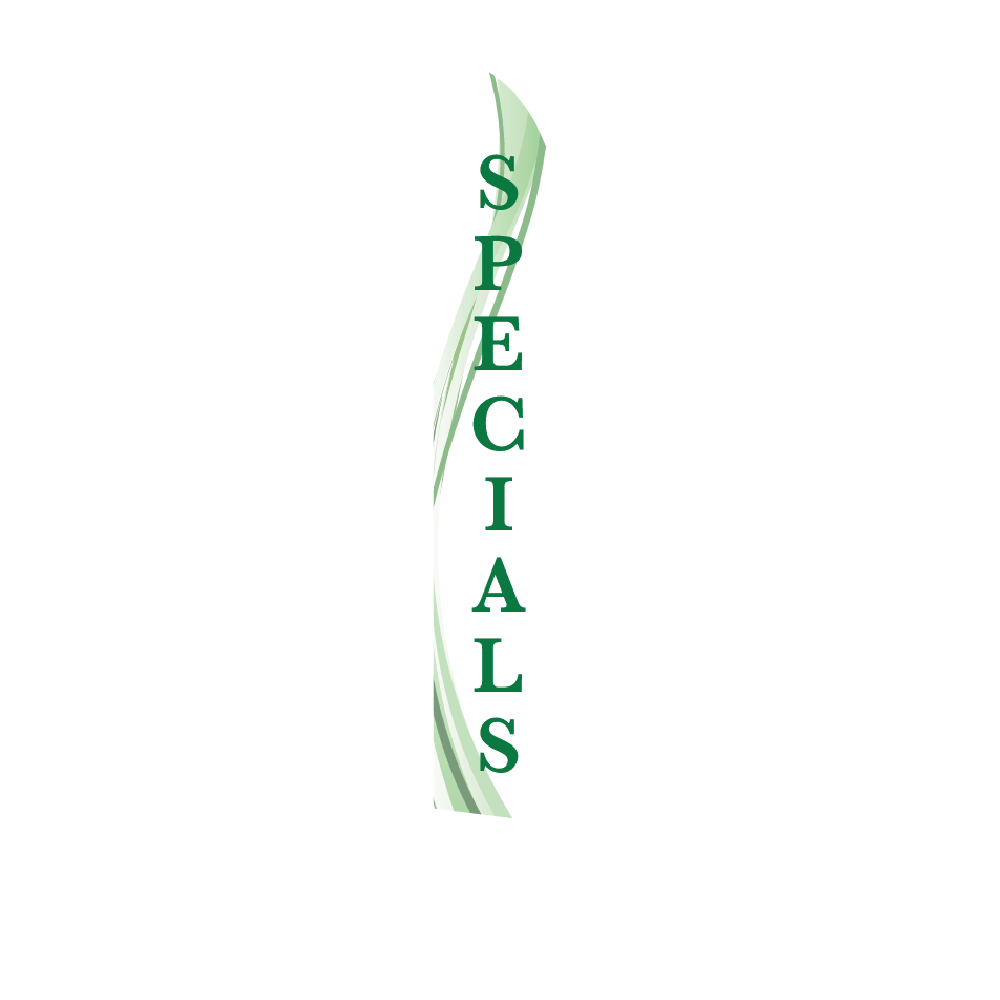 14ft Feather Flag - Specials - White & Green