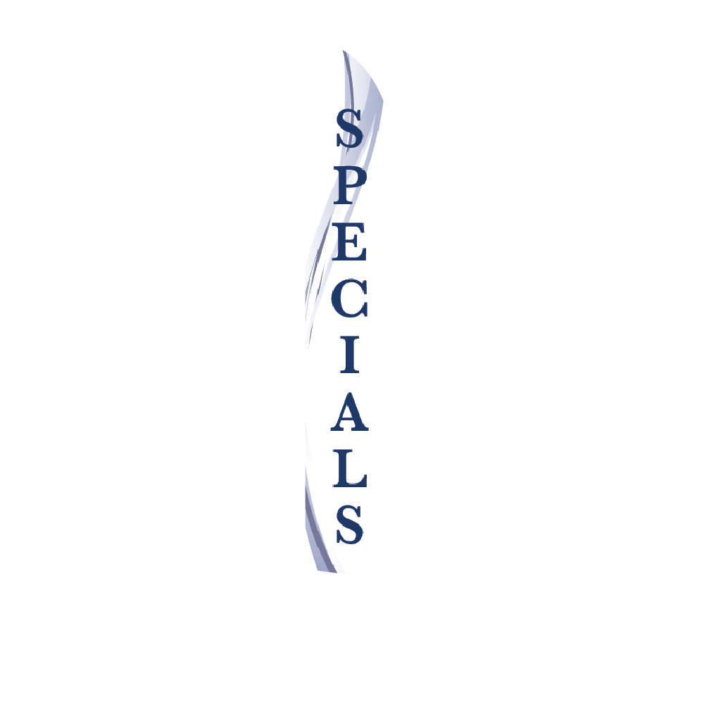14ft Feather Flag - Specials - White & Blue