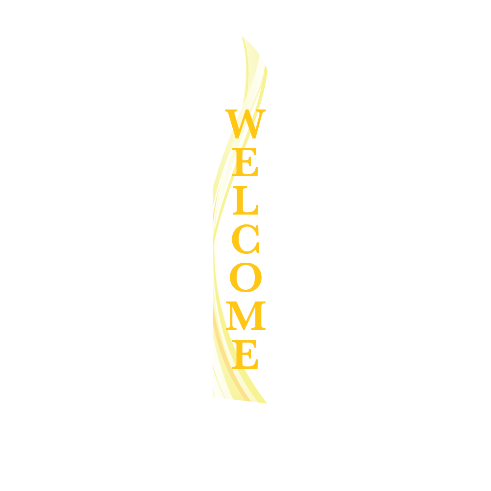 14ft Feather Flag - Welcome - White & Yellow