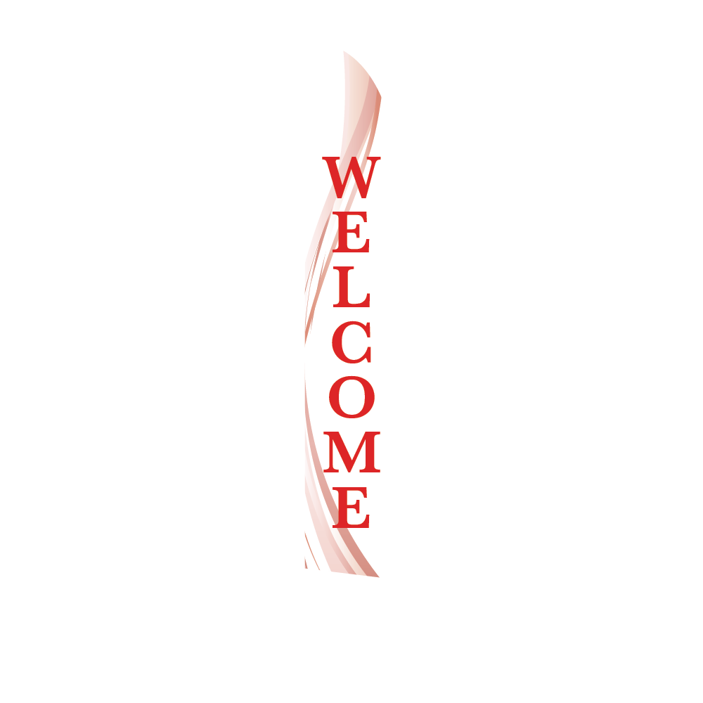 14ft Feather Flag - Welcome - White & Red