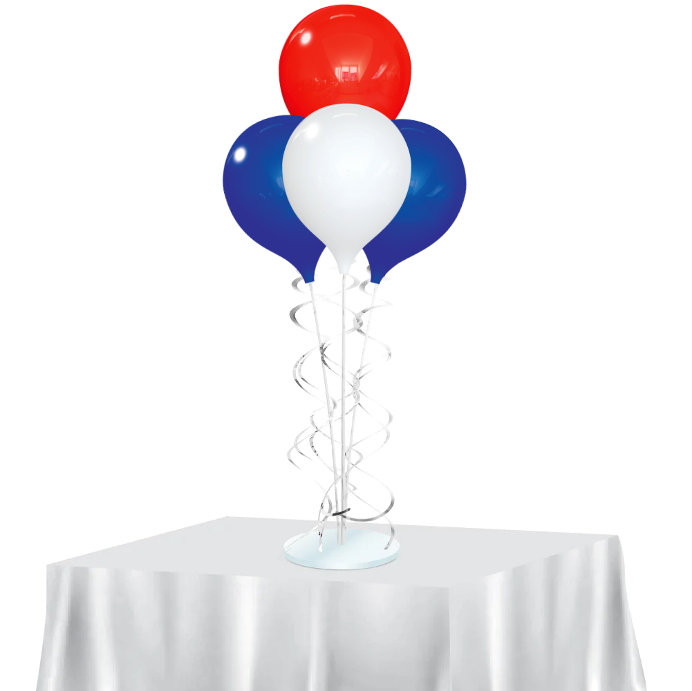 Patriotic PermaShine® 4-Balloon Bouquet Table Top Round Stand Kit Patriotic PermaShine® 4-Balloon Bouquet Table Top Round Stand Kit