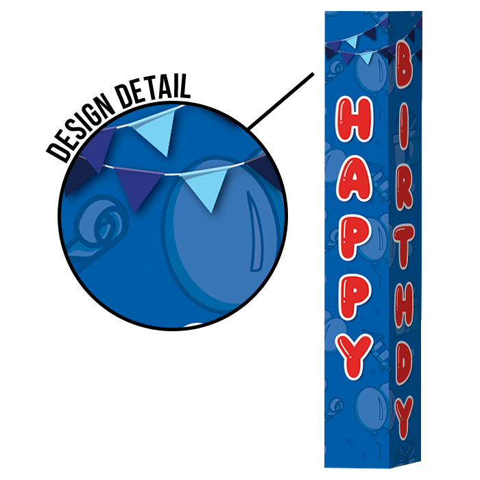 Pole Cover - Happy Birthday - Balloons - Blue