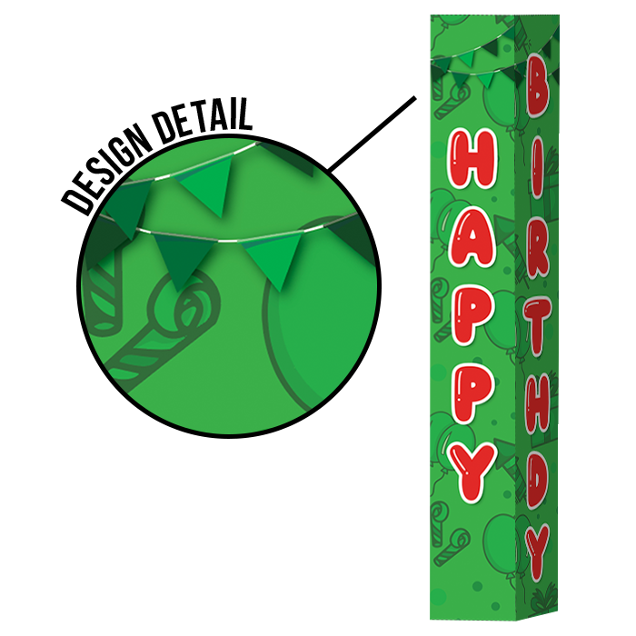 Pole Cover - Happy Birthday - Balloons - Green