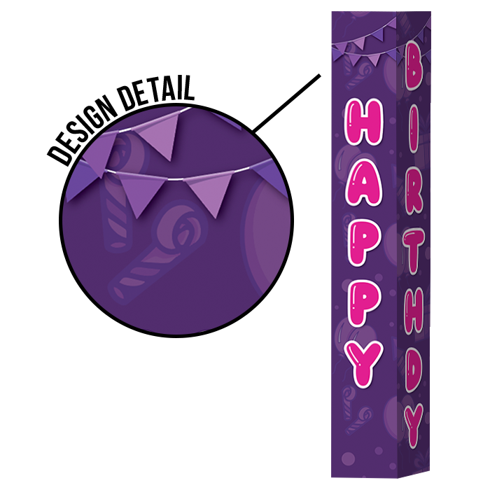 Pole Cover - Happy Birthday - Balloons - Purple