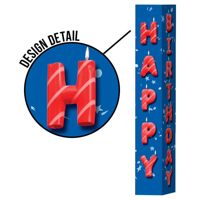 Pole Cover - Happy Birthday - Candles - Blue