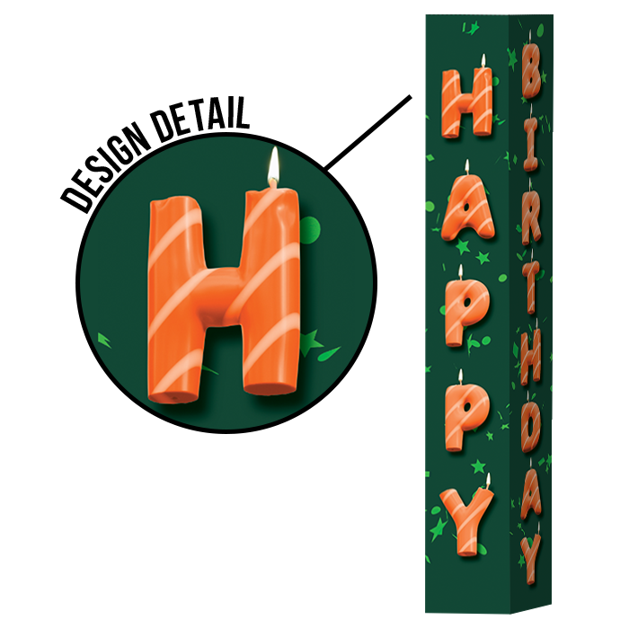 Pole Cover - Happy Birthday - Candles - Green