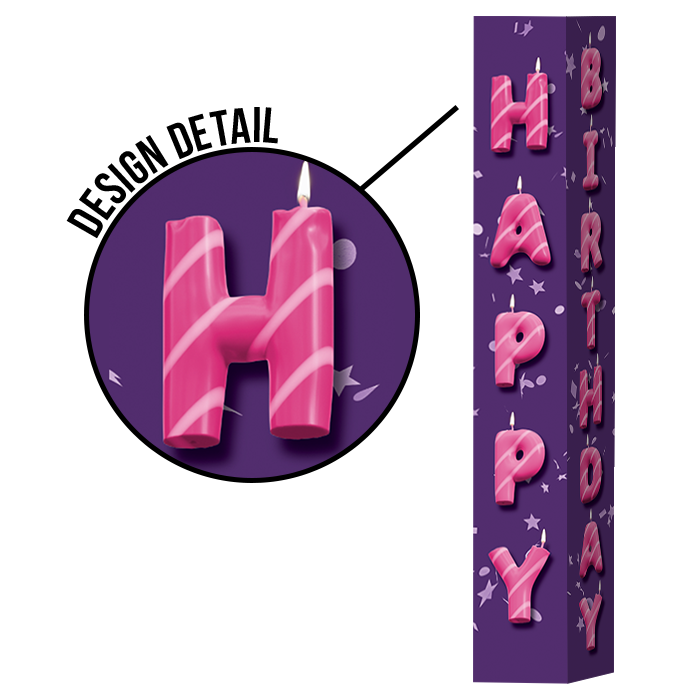 Pole Cover - Happy Birthday - Candles - Purple