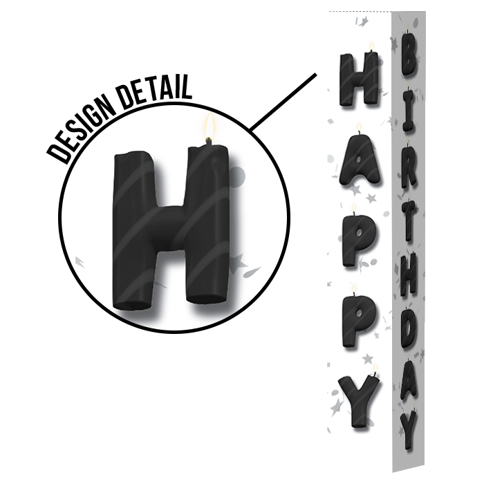 Pole Cover - Happy Birthday - Candles - White