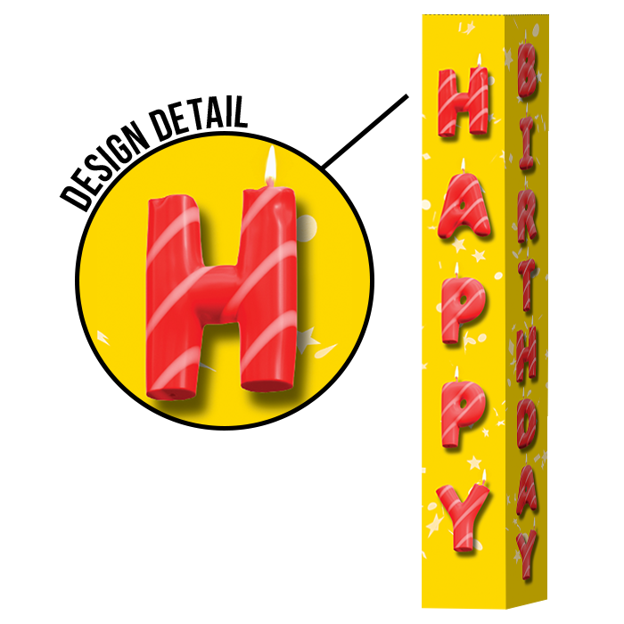 Pole Cover - Happy Birthday - Candles - Yellow