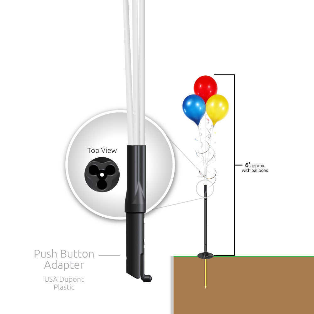 PermaShine® 3-Balloon Bouquet Short Pole Kit