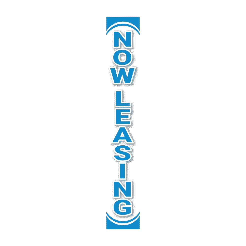 Replacement Pole Cover - Now Leasing - White & Blue