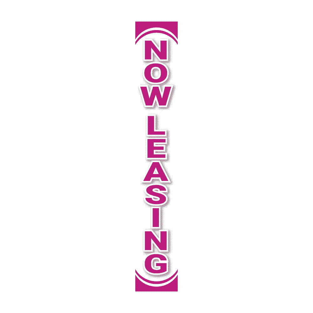 Replacement Pole Cover - Now Leasing - White & Purple