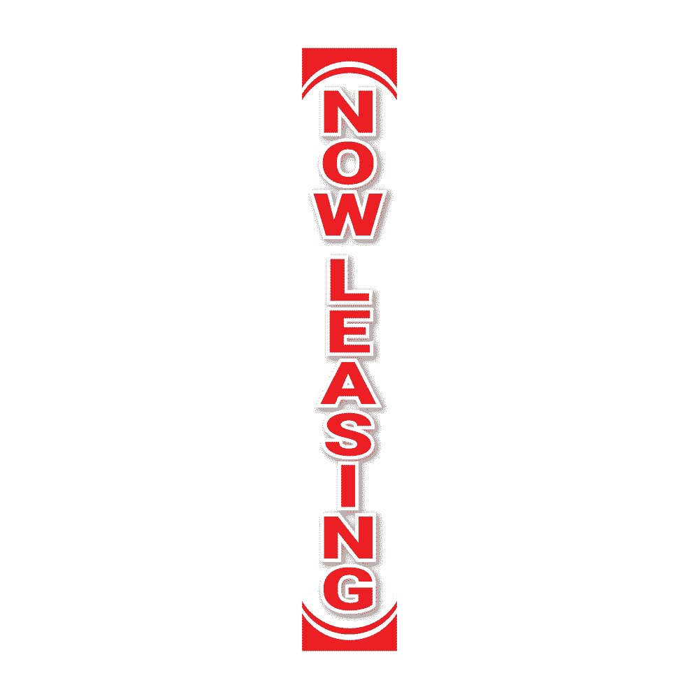 Replacement Pole Cover - Now Leasing - White & Red