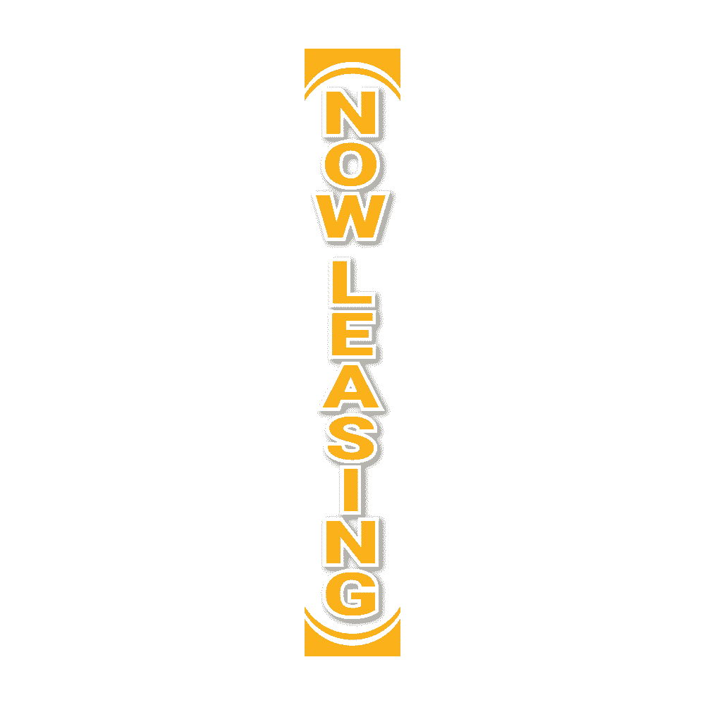 Replacement Pole Cover - Now Leasing - White & Yellow