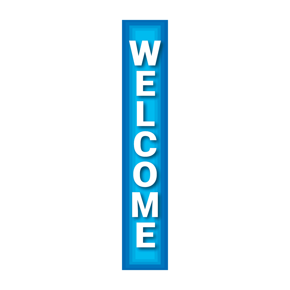 Replacement Pole Cover - Welcome - Blue