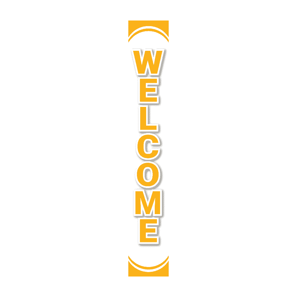 Pole Cover - Welcome - White & Yellow