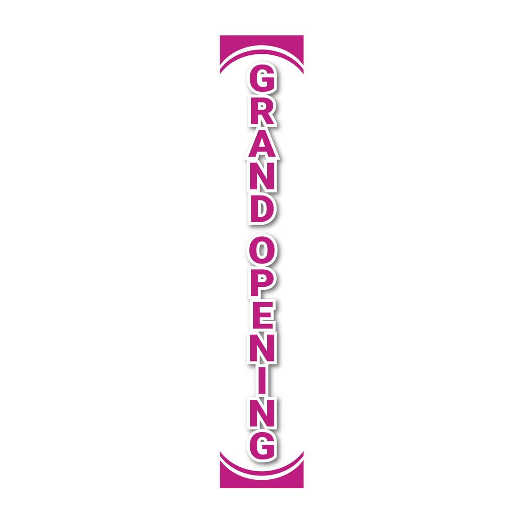 Pole Cover - Grand Opening - White & Purple