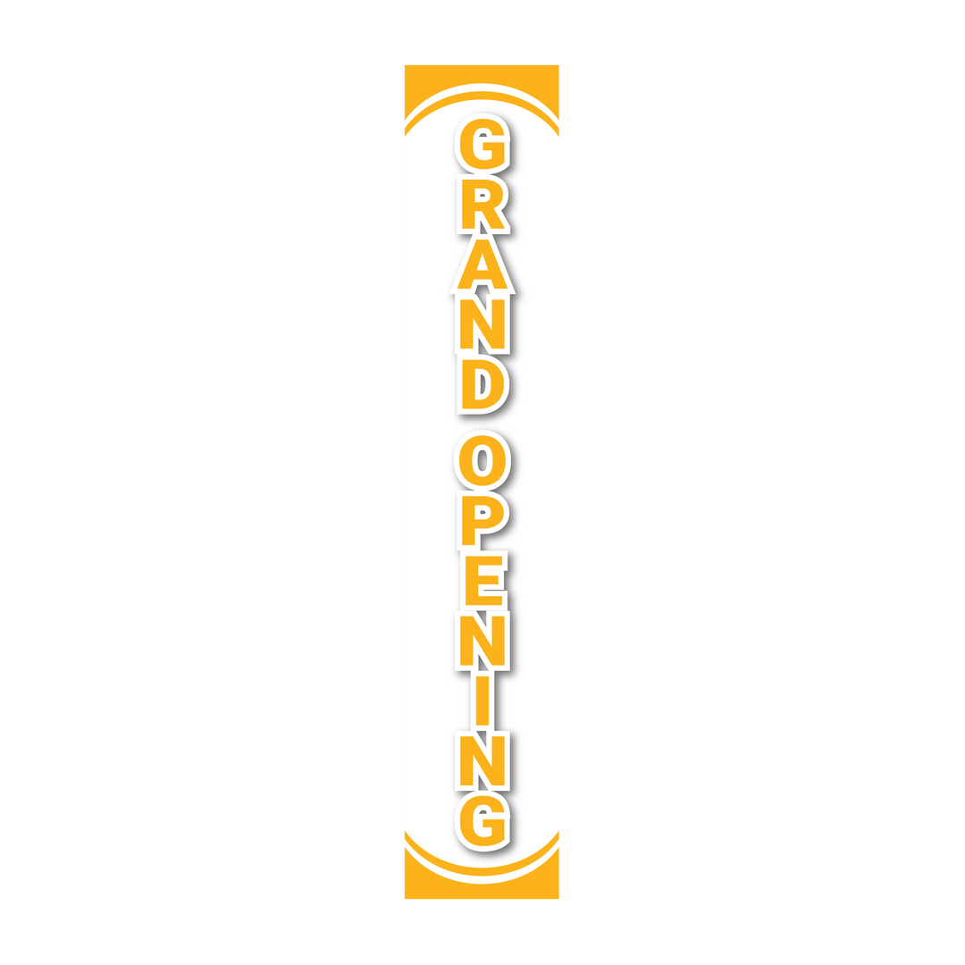 Pole Cover - Grand Opening - White & Yellow