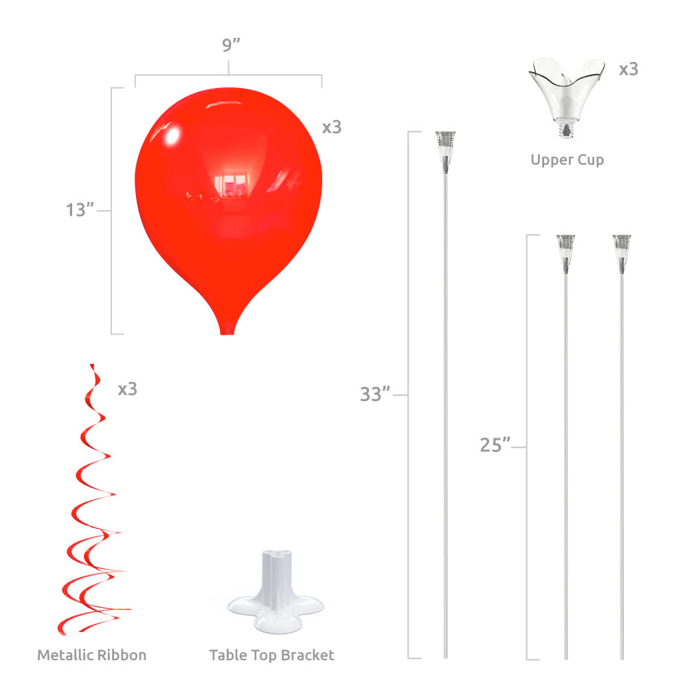 PermaShine® 3-Balloon Bouquet Table Top Kit