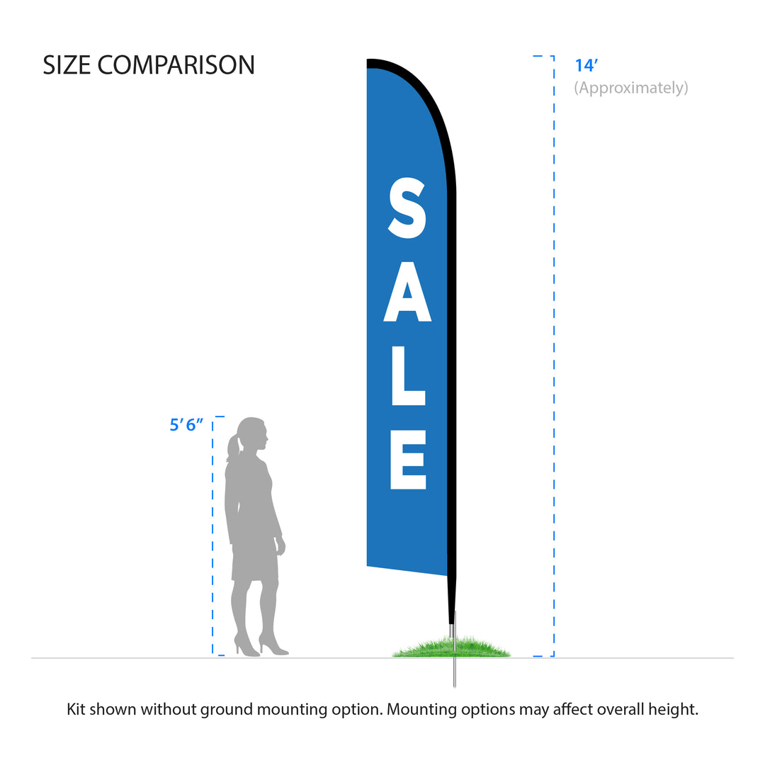 Double-Sided Feather Flag - 14ft - Custom