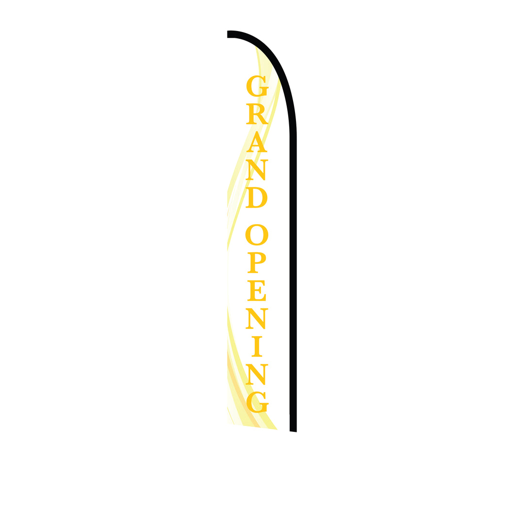 14ft Feather Flag - Grand Opening - White & Yellow