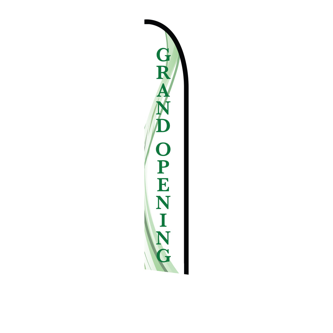 14ft Feather Flag - Grand Opening - White & Green