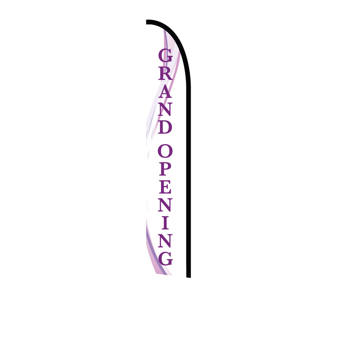 14ft Feather Flag - Grand Opening - White & Purple