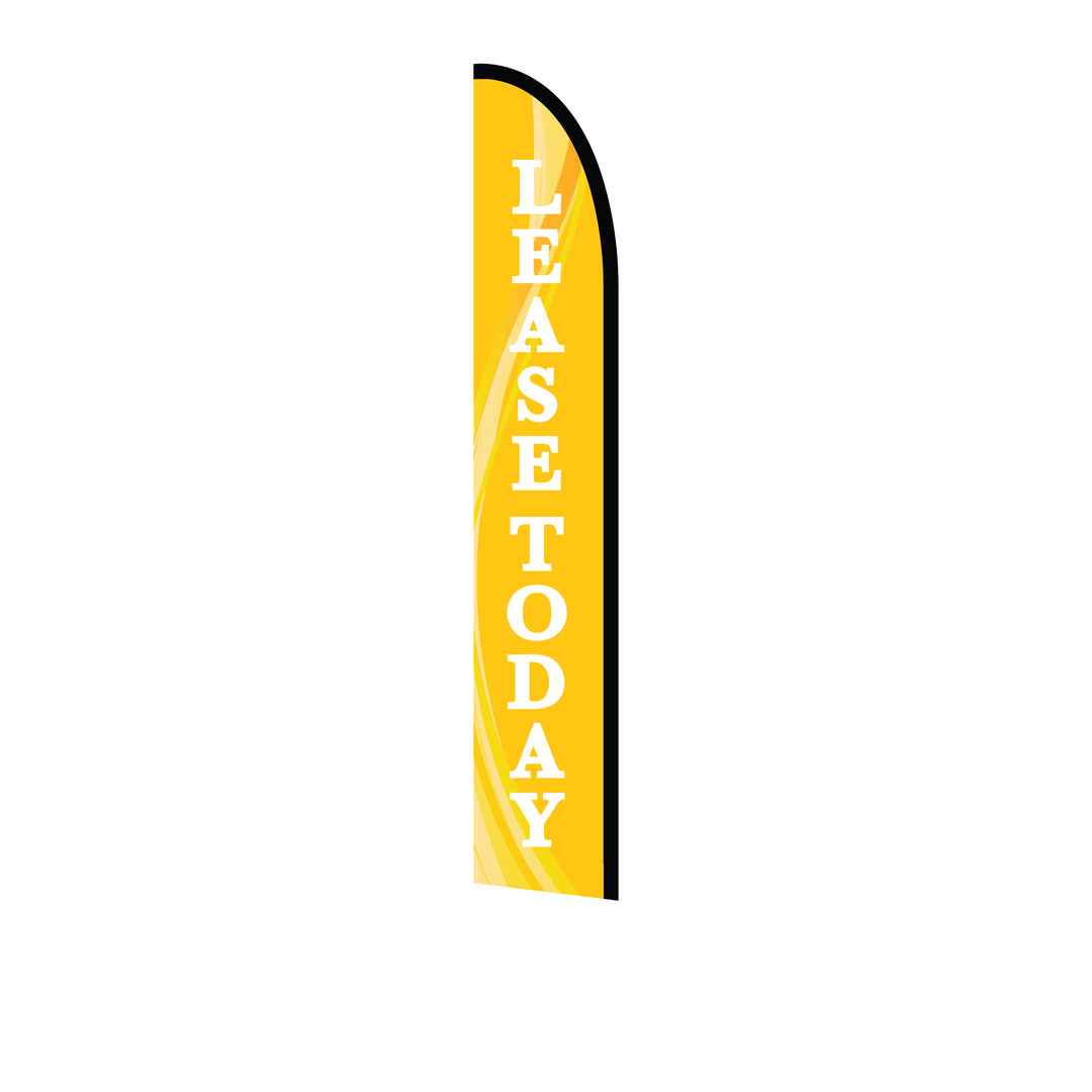 14ft Feather Flag - Lease Today - Yellow