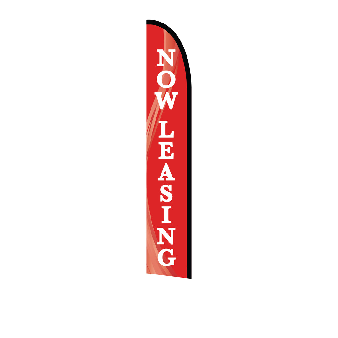 14ft Feather Flag - Now Leasing - Red