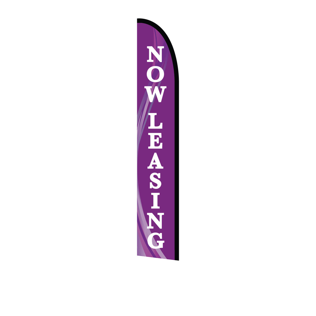 14ft Feather Flag - Now Leasing - Purple