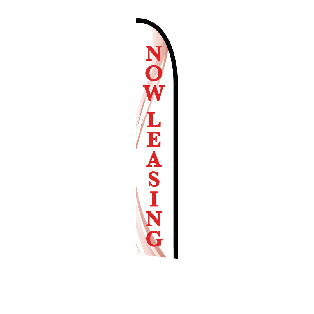14ft Feather Flag - Now Leasing - White & Red
