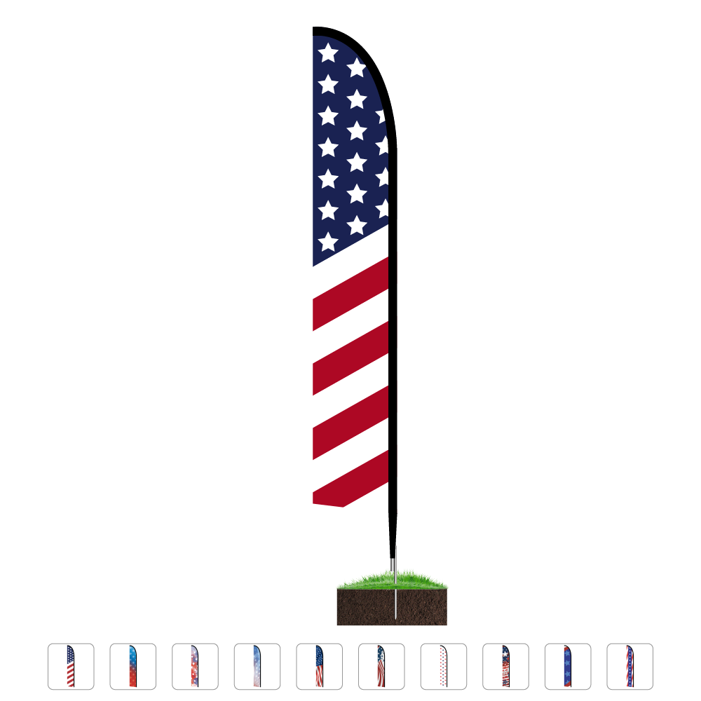 Double-Sided Feather Flag Kit - 14ft - Patriotic