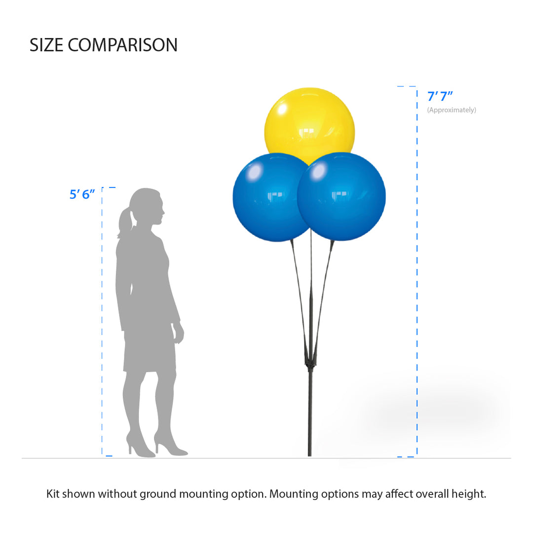 Patriotic DuraBalloon® 3-Balloon Cluster Pole Kit