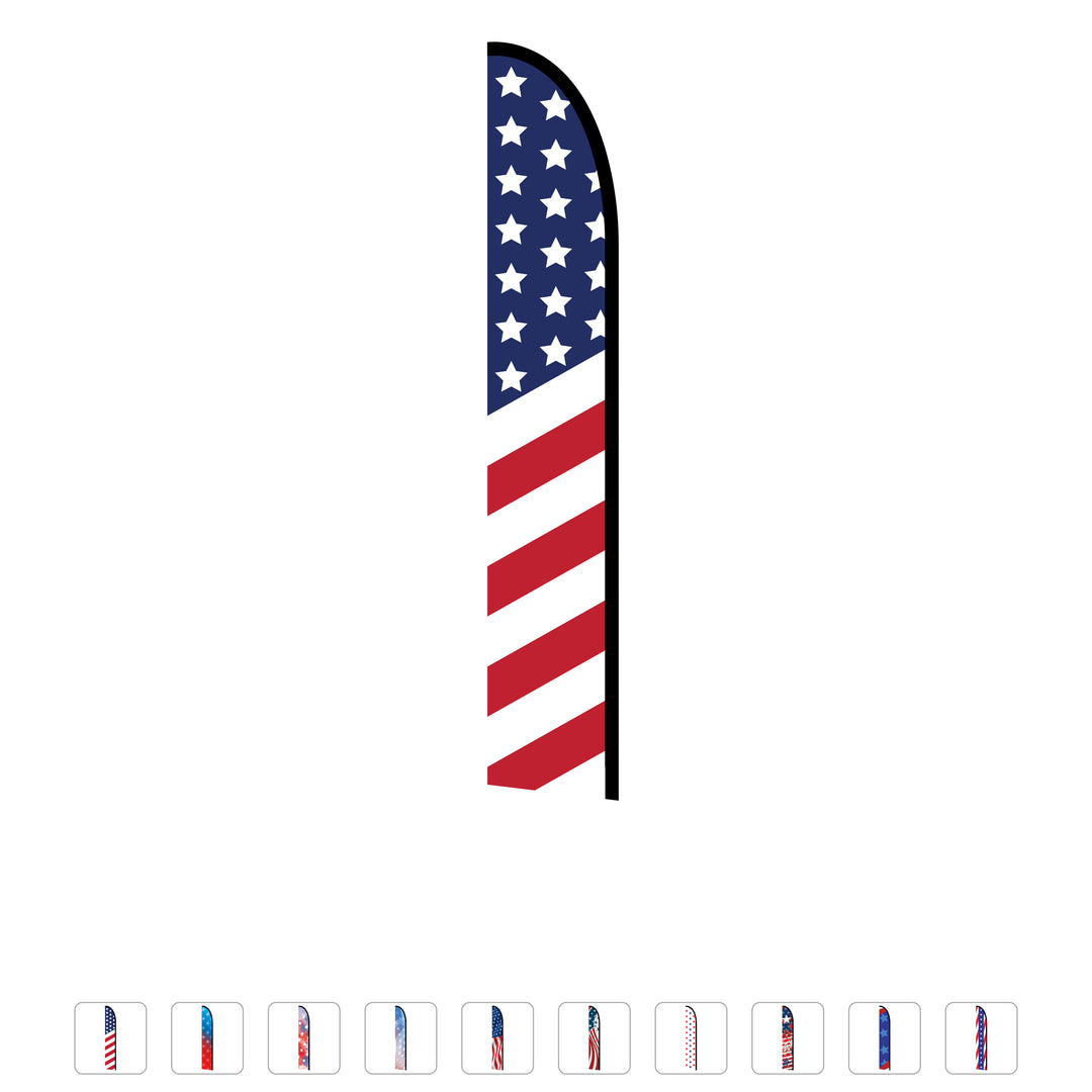 Replacement Double-Sided Feather Flag - 14ft - Patriotic - (Hardware not included)