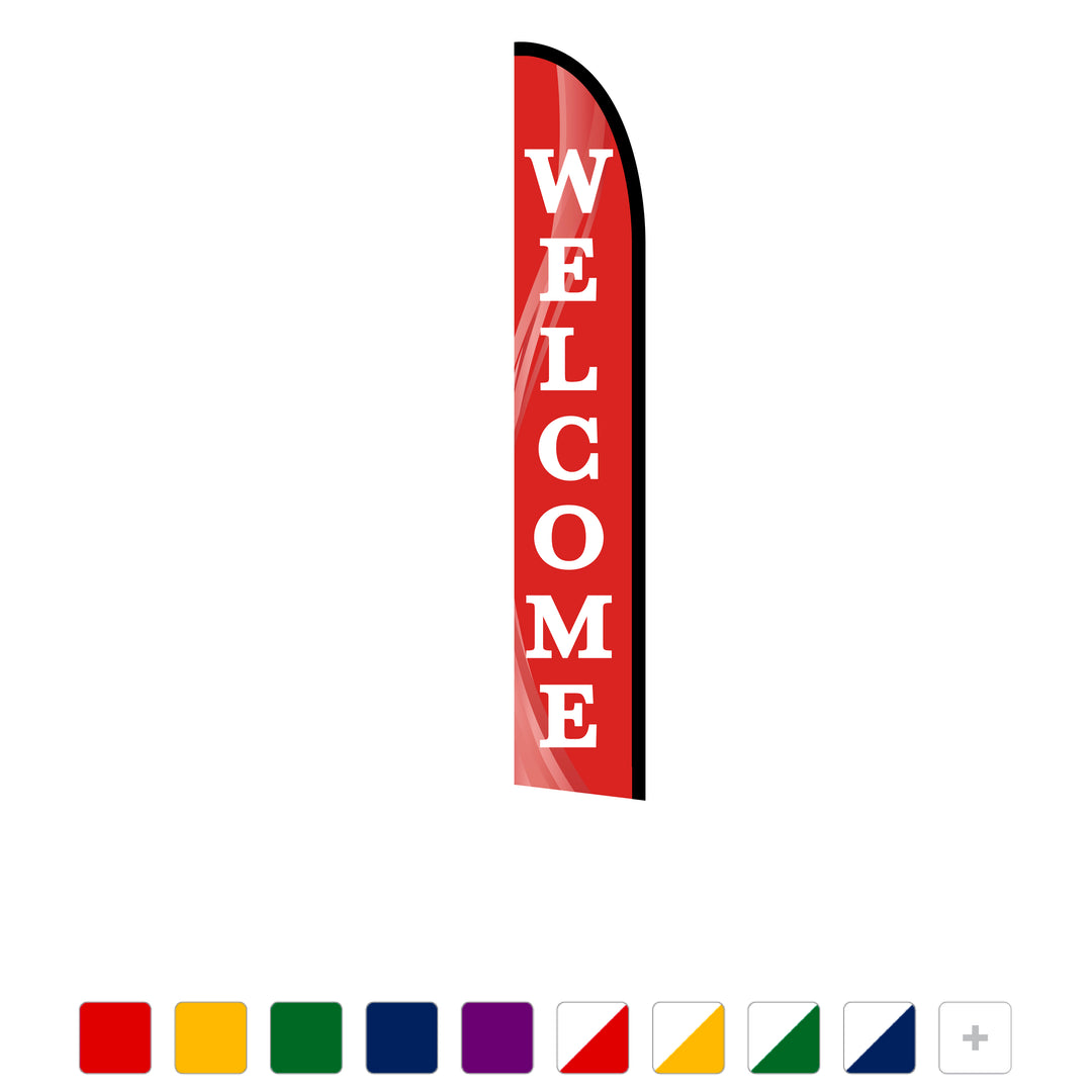 Replacement Double-Sided Feather Flag - 14ft - Welcome - (Hardware not included)