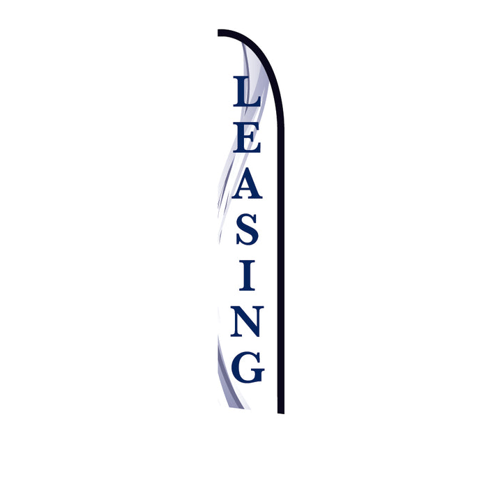 14ft Feather Flag - Leasing - White & Blue