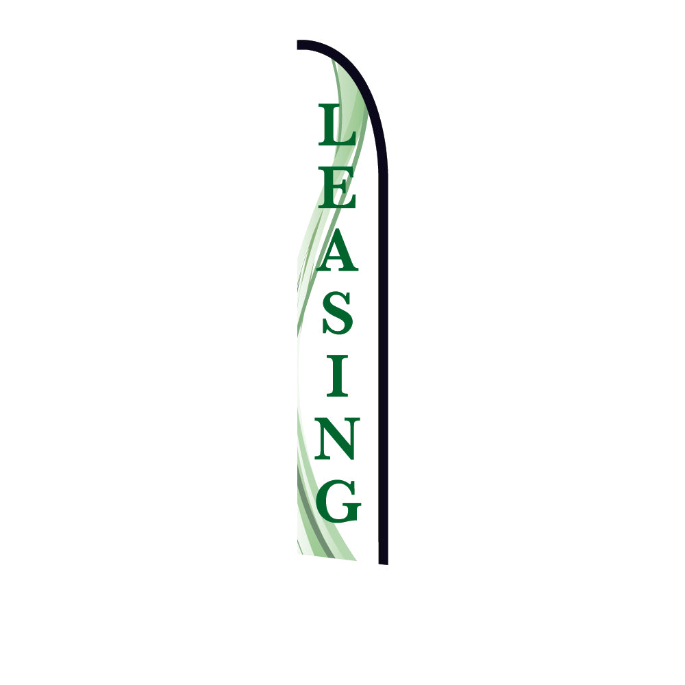 14ft Feather Flag - Leasing - White & Green